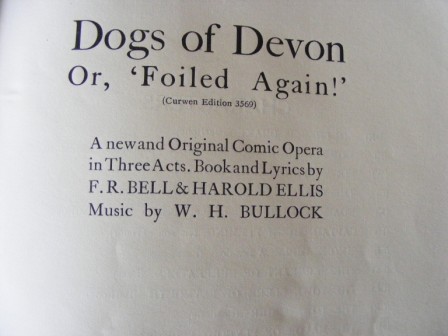 The title page of Dogs of Devon Or, 'Foiled Again'